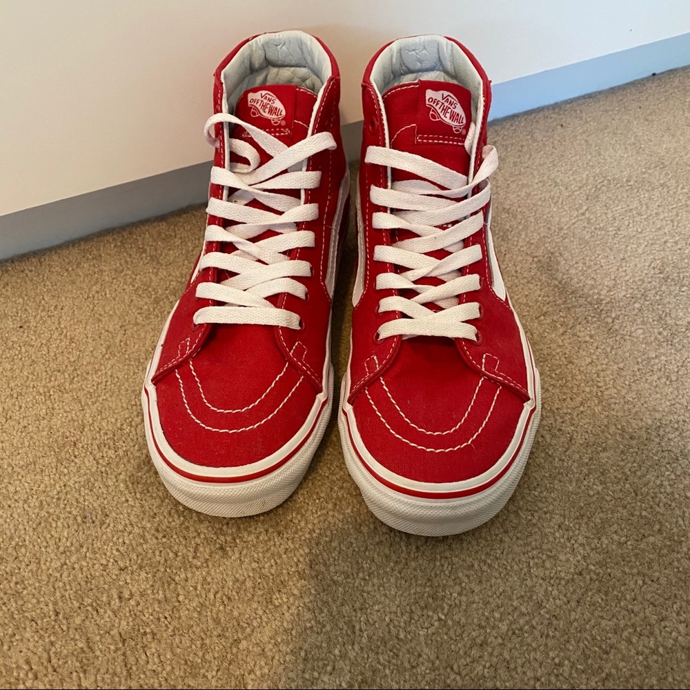 Vans size 8 Red High Tops Hi Top
